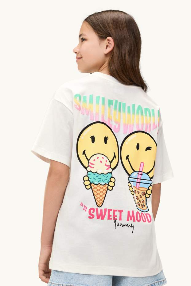 Děti - dívky - SmileyWorld® - tričko s krátkým rukávem - bílá