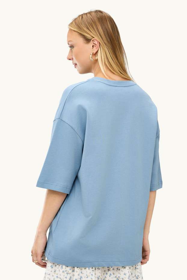 Femmes - T-shirt - Oversize - bleu clair