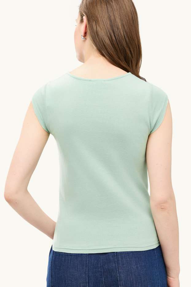 Women - T-shirt - slim fit - mint green