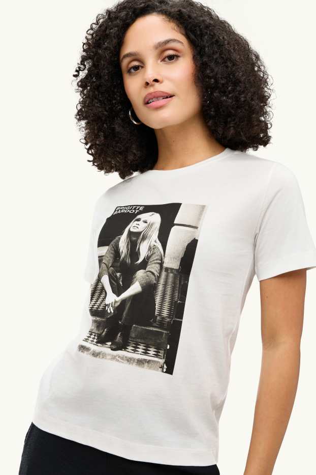 Dámské - Tričko - regular fit - Brigitte Bardotová - bílá