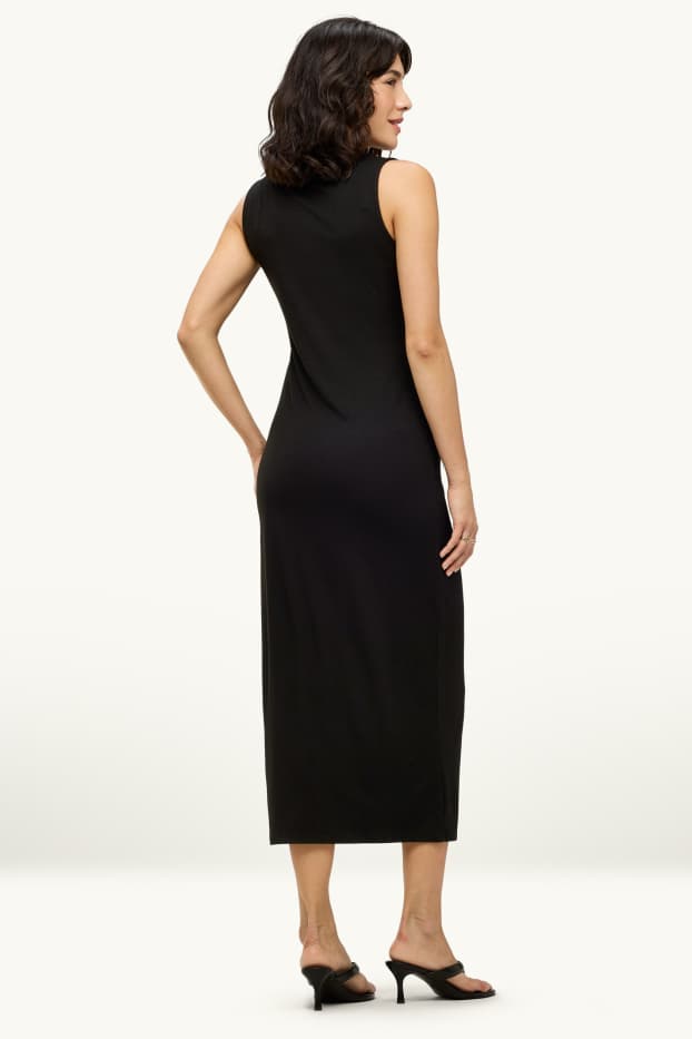 Femmes - Robe en viscose - straight fit - noir