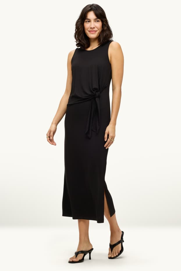 Femmes - Robe en viscose - straight fit - noir