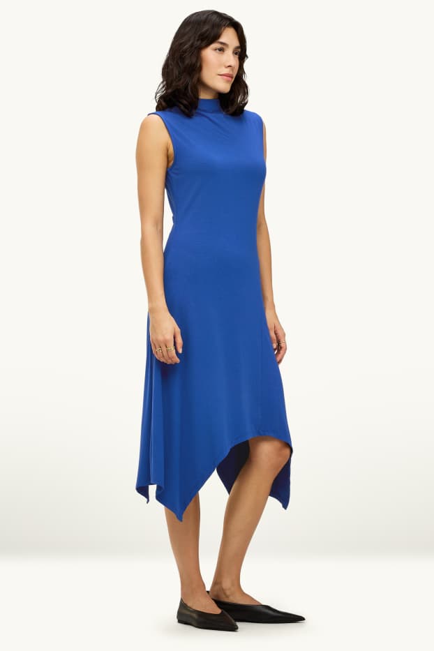 Women - Viscose dress - straight fit - blue