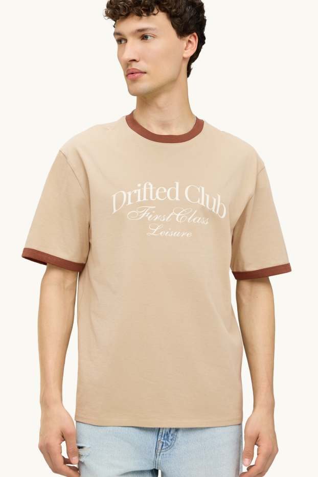 Herren - T-Shirt - Relaxed Fit - beige