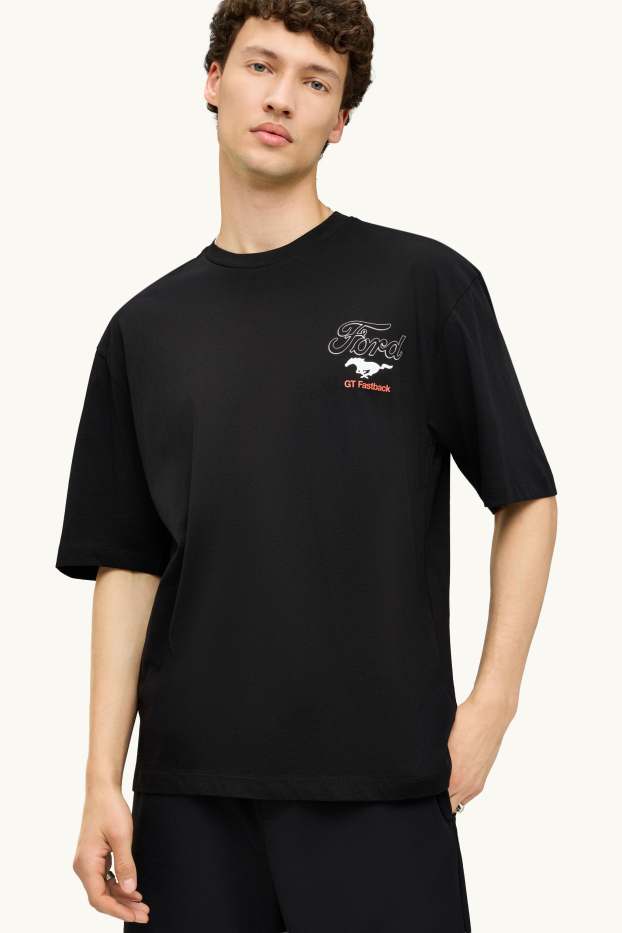 Herren - T-Shirt - Oversized - Ford Mustang - schwarz