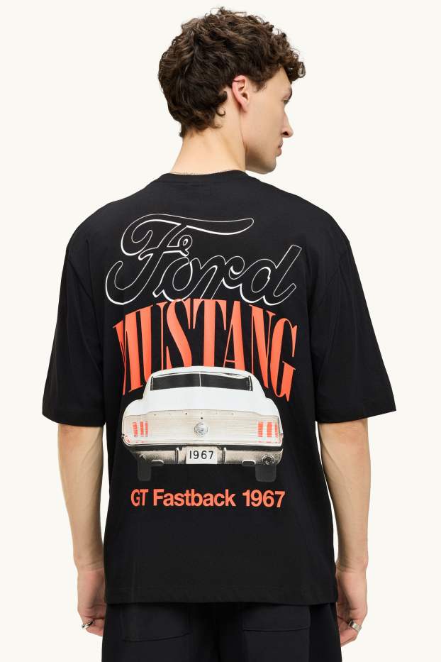 Herren - T-Shirt - Oversized - Ford Mustang - schwarz