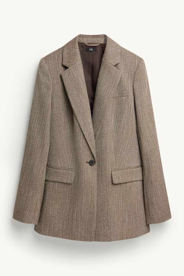 Femei - Blazer lung - regular fit - cu model - maro