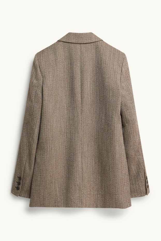 Femei - Blazer lung - regular fit - cu model - maro