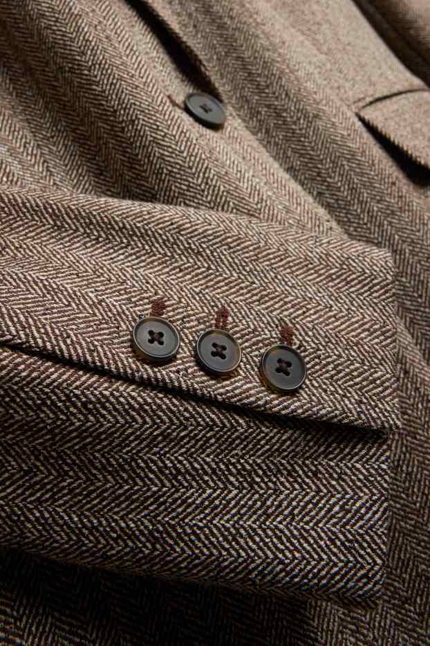 Femei - Blazer lung - regular fit - cu model - maro
