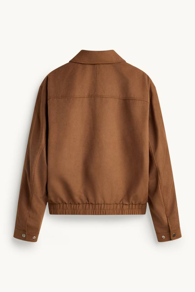 Herren - Jacke - Velourslederimitat - braun