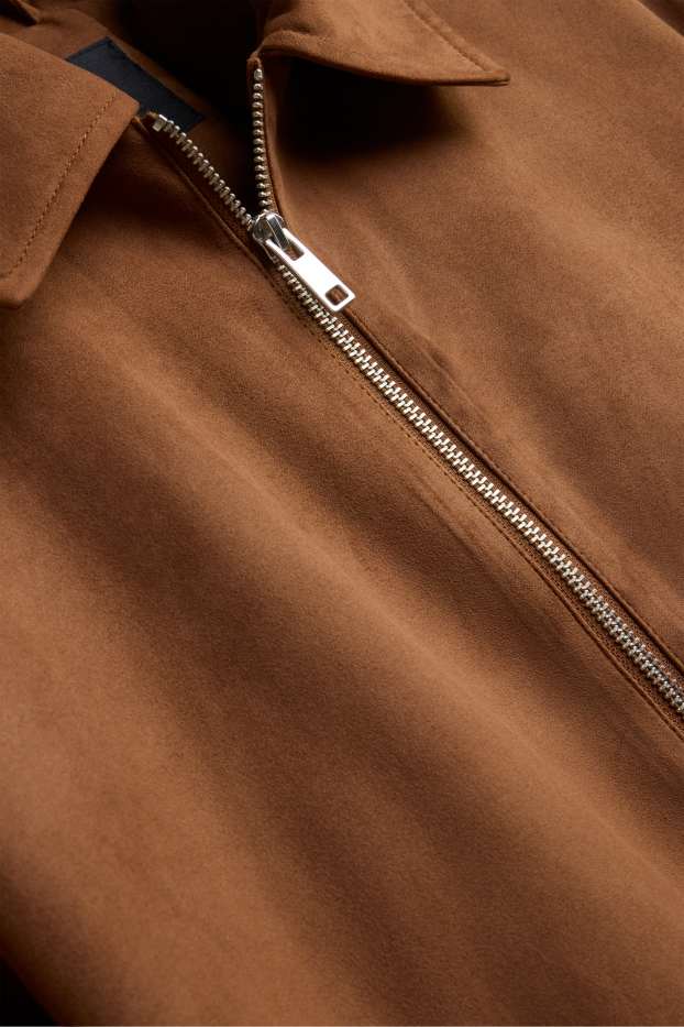 Herren - Jacke - Velourslederimitat - braun