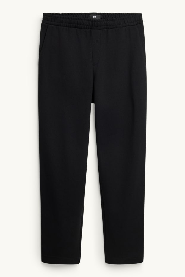 Men - Joggers - textured - black