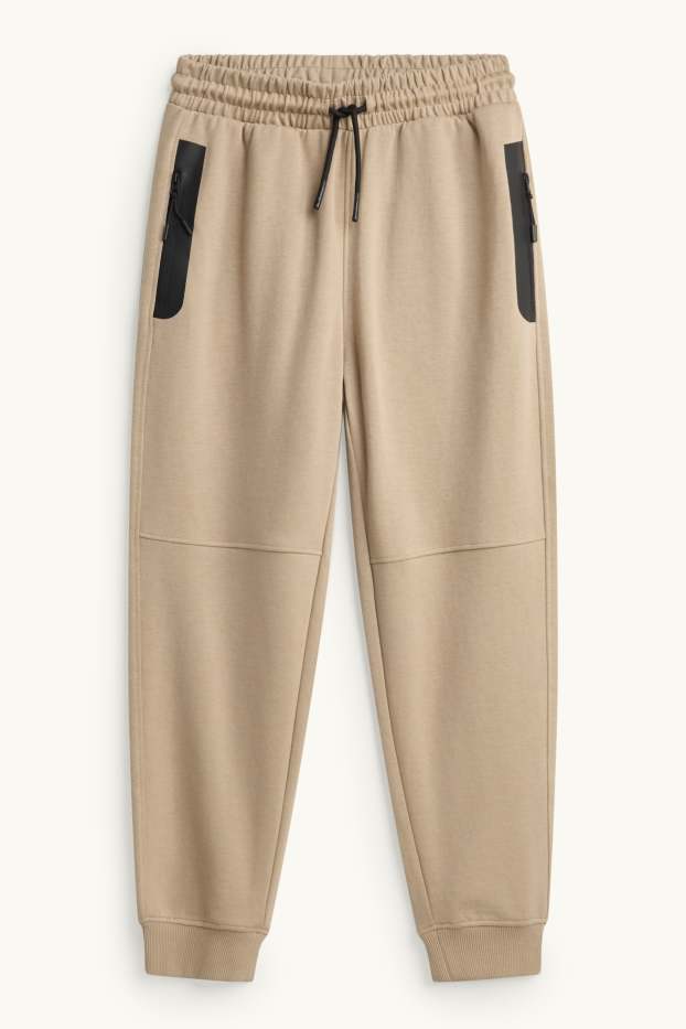 Kinder Buben - Jogginghose - schwarz / beige