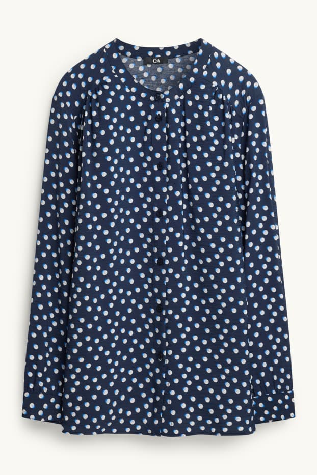 Donna - Blusa - pois - blu scuro / bianco