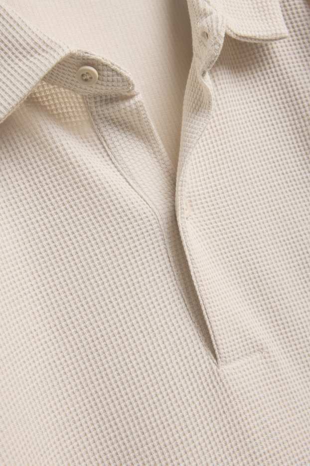 Herren - Poloshirt - Regular Fit - strukturiert - sandfarben