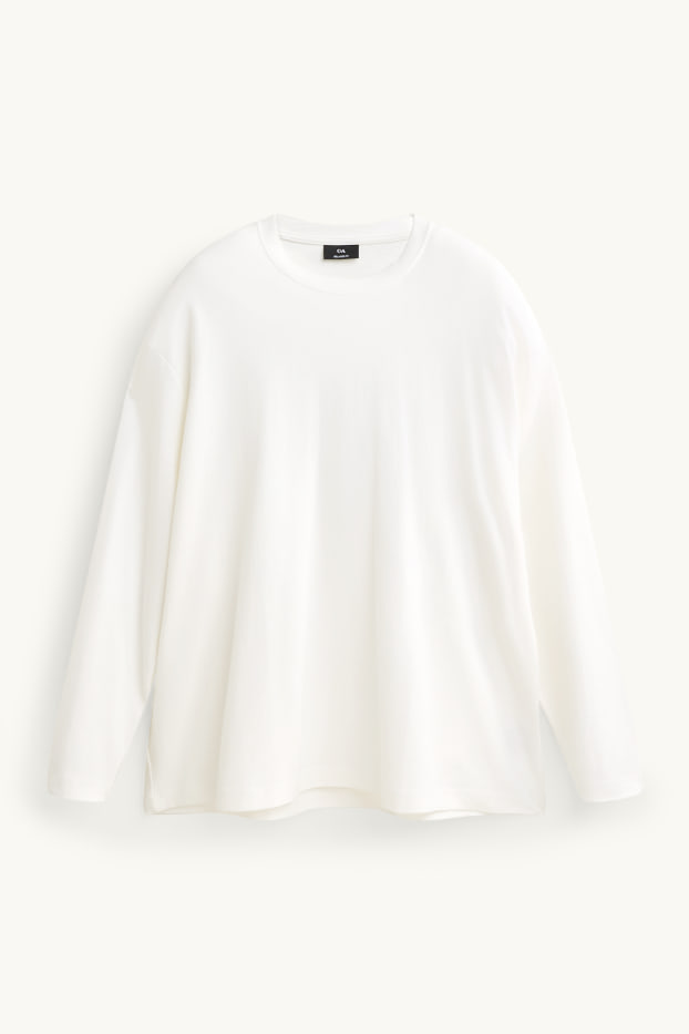 Hommes - Haut à manches longues - relaxed fit - blanc