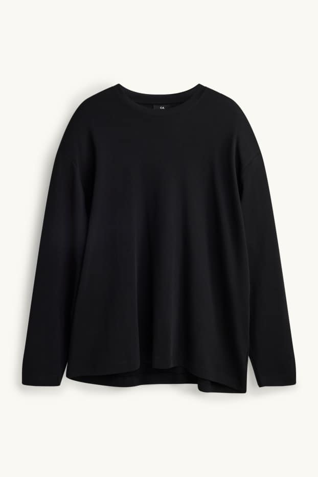 Uomo - Maglia a maniche lunghe - relaxed fit - nero