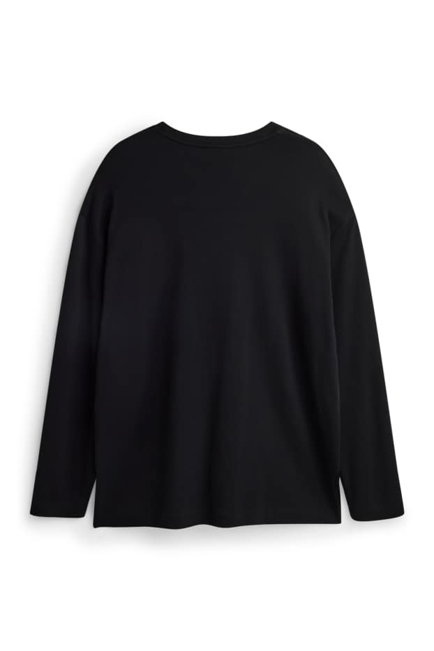 Uomo - Maglia a maniche lunghe - relaxed fit - nero