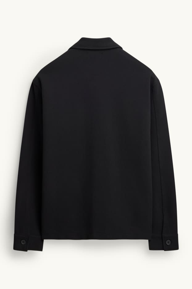 Hommes - Veste-chemise - relaxed fit - col kent - noir