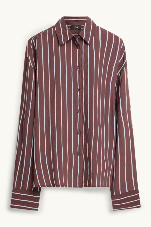 Femmes - Blouse-chemise - à rayures - rouge / blanc