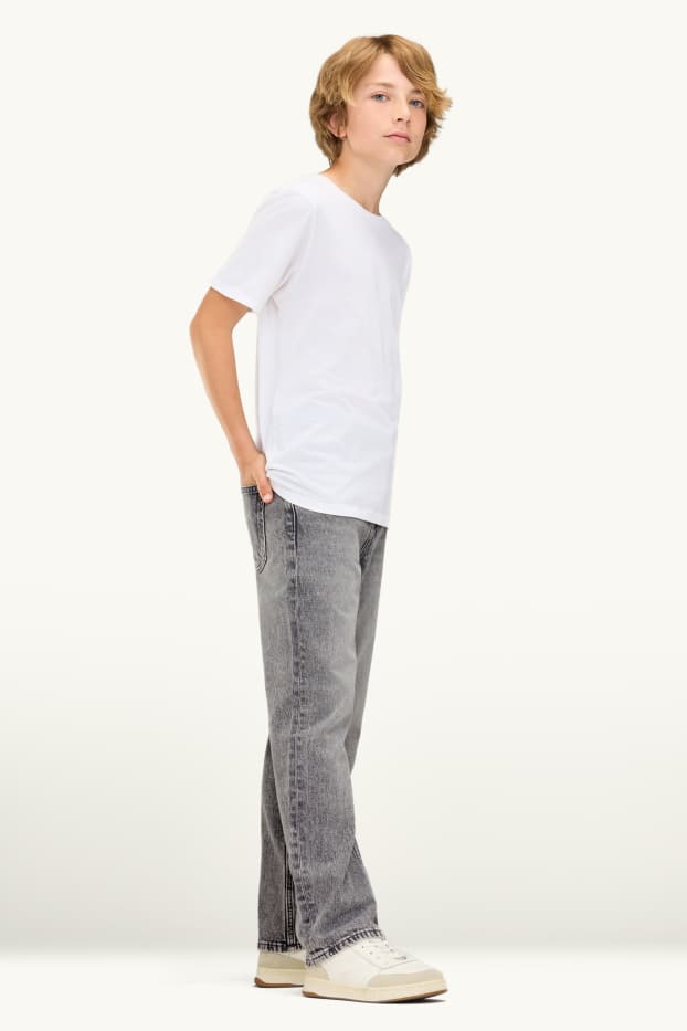 Copii - Băieți - Multipack 2 perechi - relaxed jeans - gri / negru