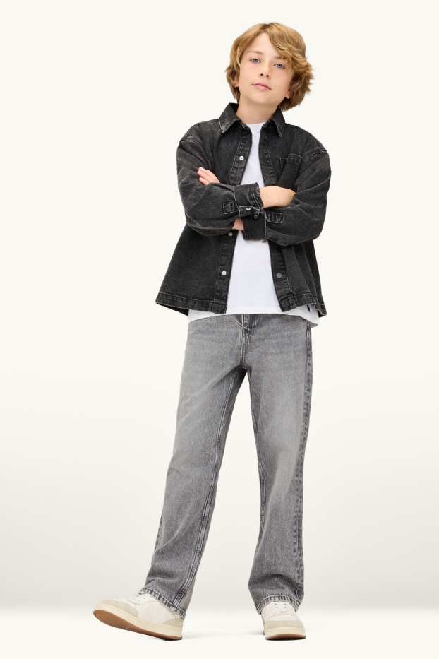 Copii - Băieți - Multipack 2 perechi - relaxed jeans - gri / negru