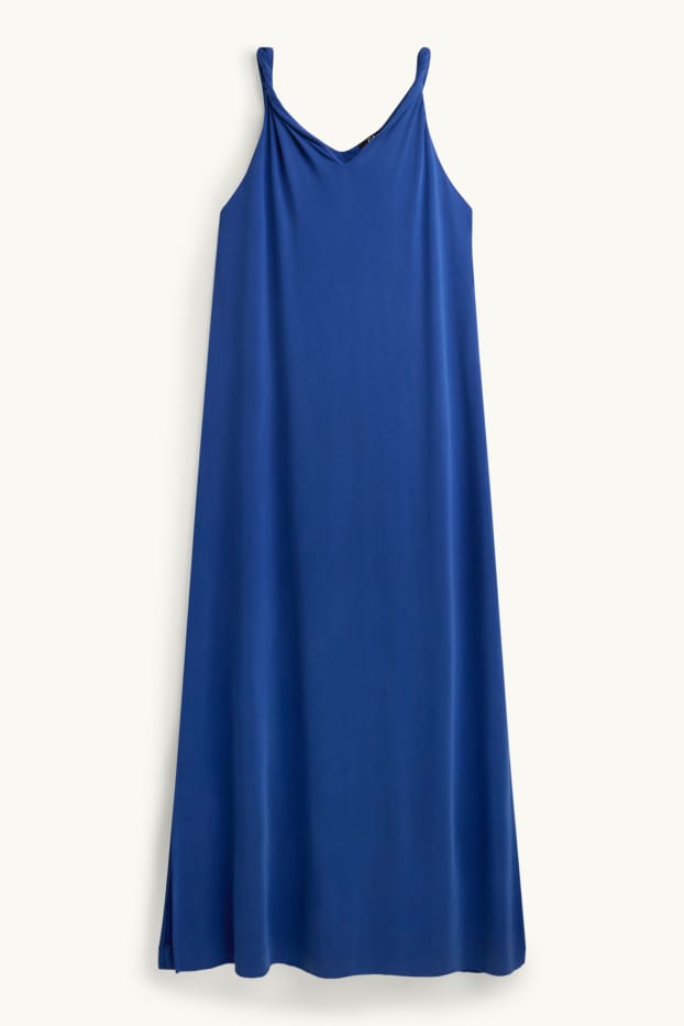 Femmes - Robe avec encolure en V - straight fit - bleu
