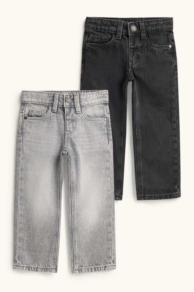 Kinder Jungen - Multipack 2er - Straight Jeans - jeansgrau