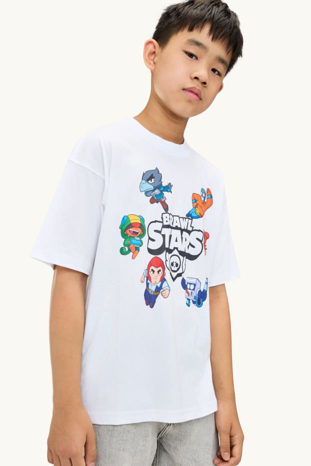 Copii - Băieți - Brawl Stars - tricou cu mânecă scurtă - alb