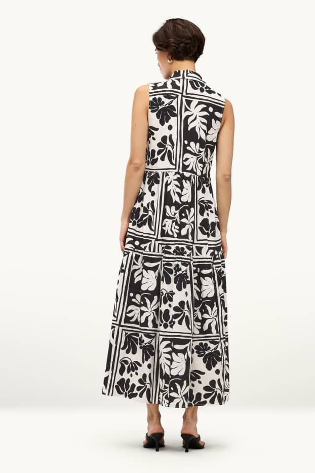 Damen - Kleid - schwarz / weiß