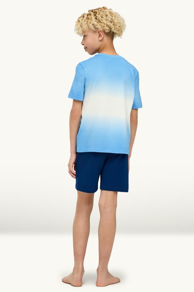 Children Boys - Surfboard - short pyjamas - 2 piece - patterned - blue