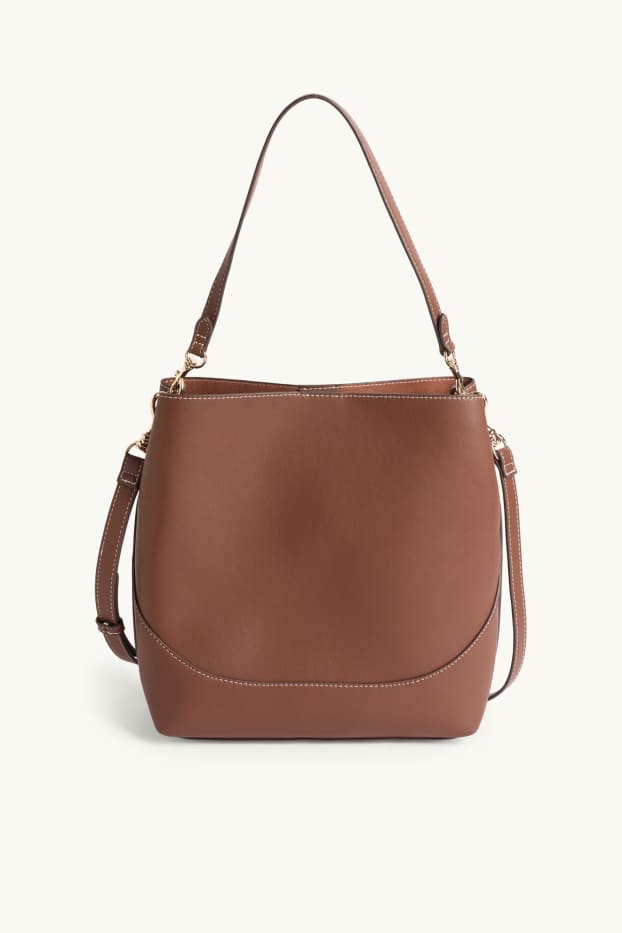 Donna - Borsa a tracolla - similpelle - marrone