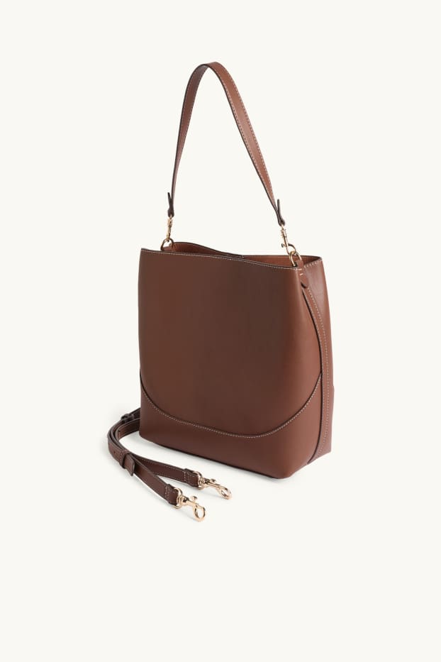 Donna - Borsa a tracolla - similpelle - marrone