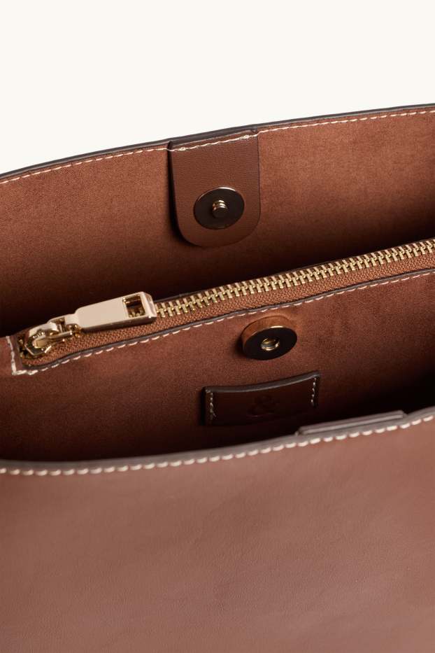 Donna - Borsa a tracolla - similpelle - marrone