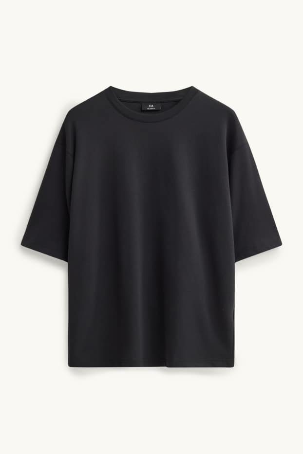 Heren - T-shirt - relaxed fit - zwart