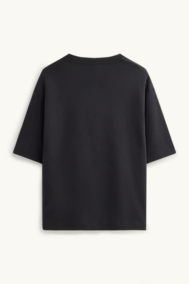 Heren - T-shirt - relaxed fit - zwart