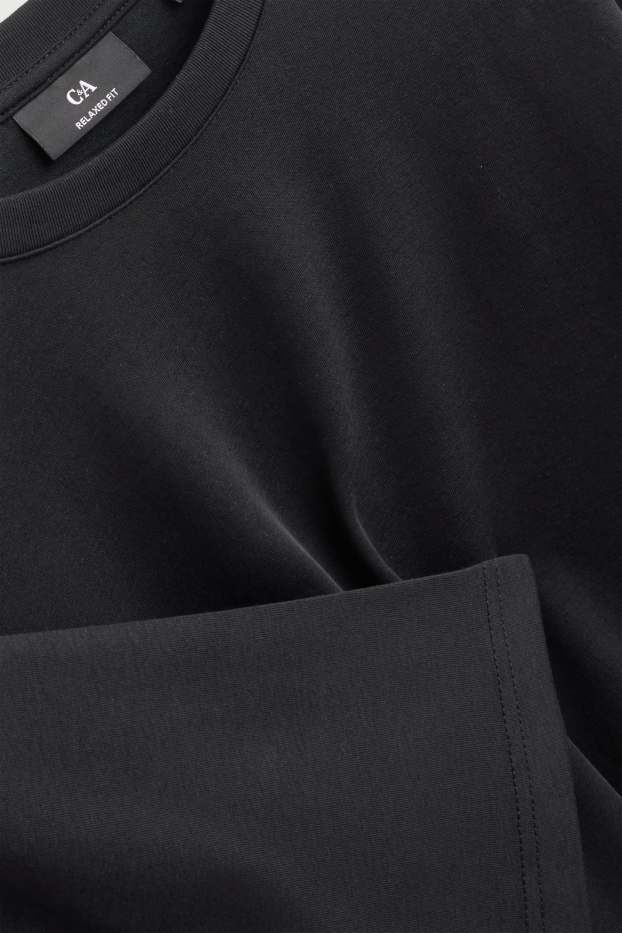 Heren - T-shirt - relaxed fit - zwart