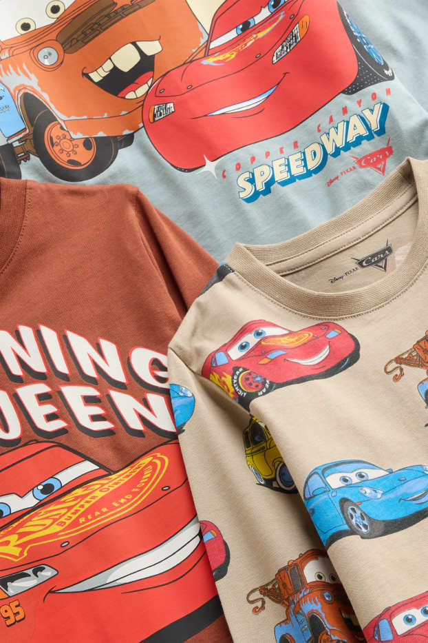Children Boys - Multipack of 3 - Cars - long sleeve top - light blue