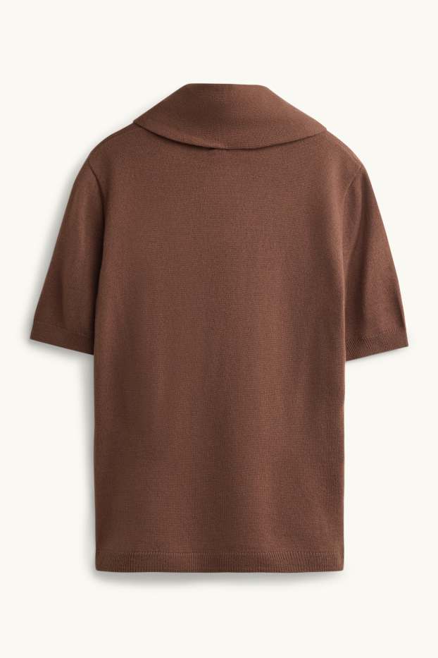 Women - Jumper - short sleeve - brown
