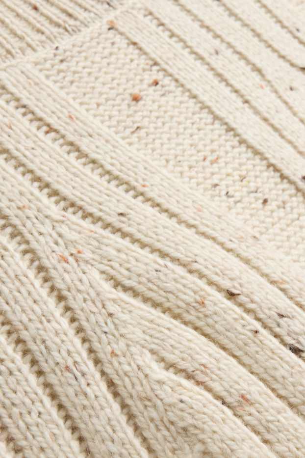 Women - Jumper - cable knit pattern - beige-melange