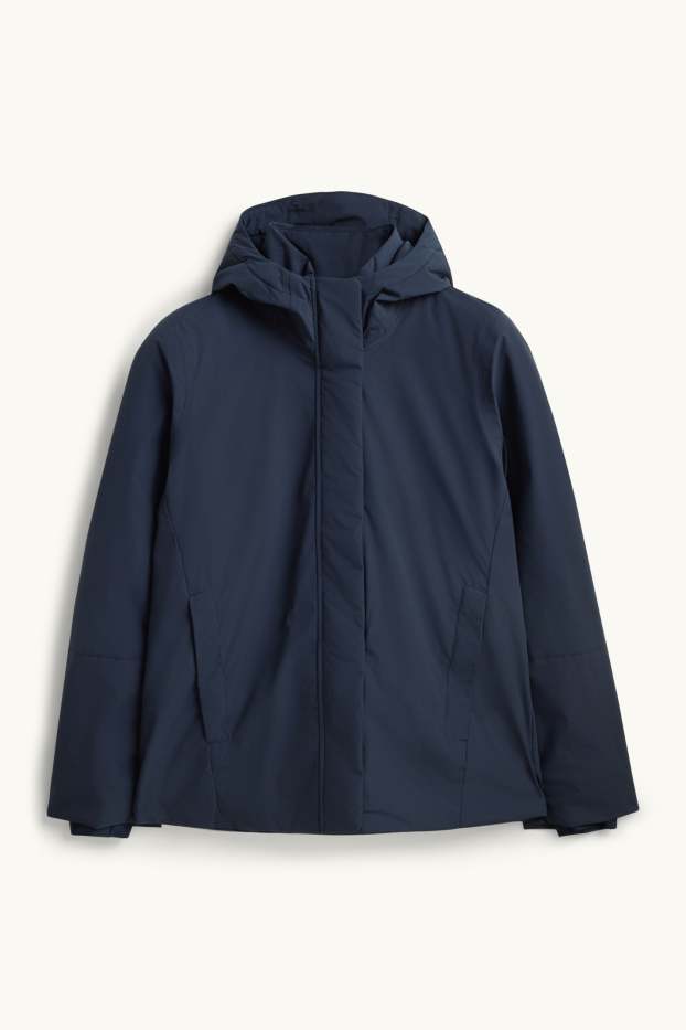 Dona - Jaqueta tècnica amb caputxa - folrada - impermeable - blau fosc