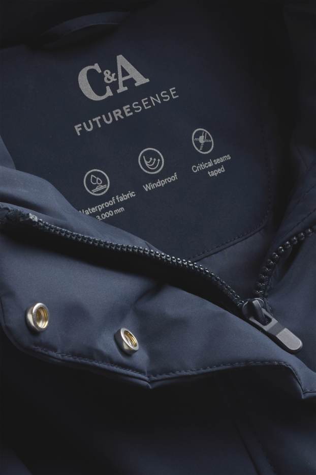 Dona - Jaqueta tècnica amb caputxa - folrada - impermeable - blau fosc