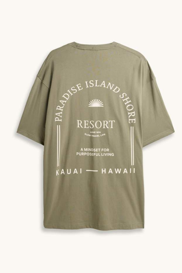 Hommes - T-shirt - relaxed fit - kaki
