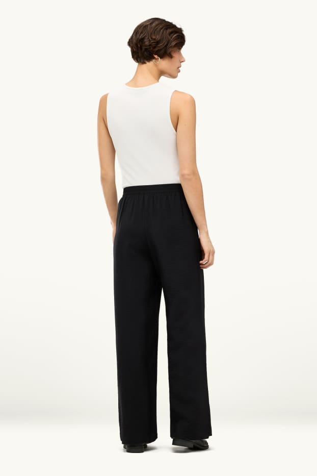 Mujer - Pantalón de oficina - high waist - wide leg - negro