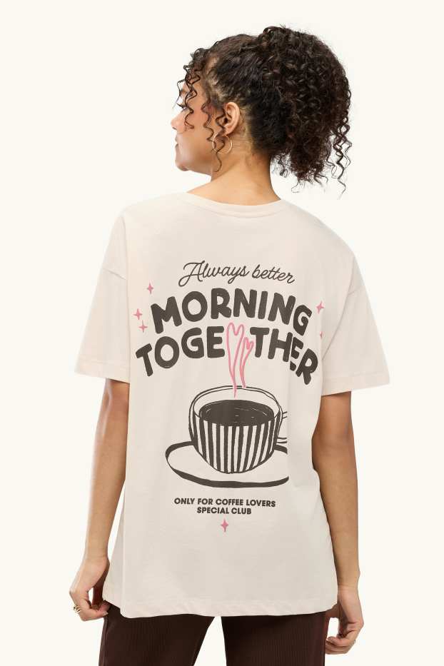 Damen - T-Shirt - Oversized - beige