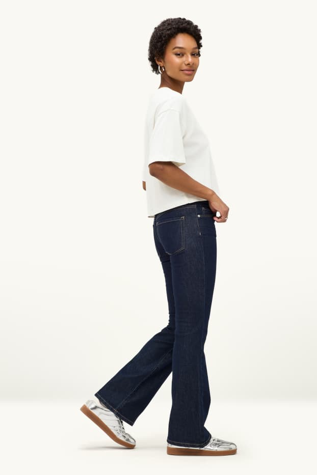 Donna - Jeans bootcut - vita bassa - jeans blu scuro