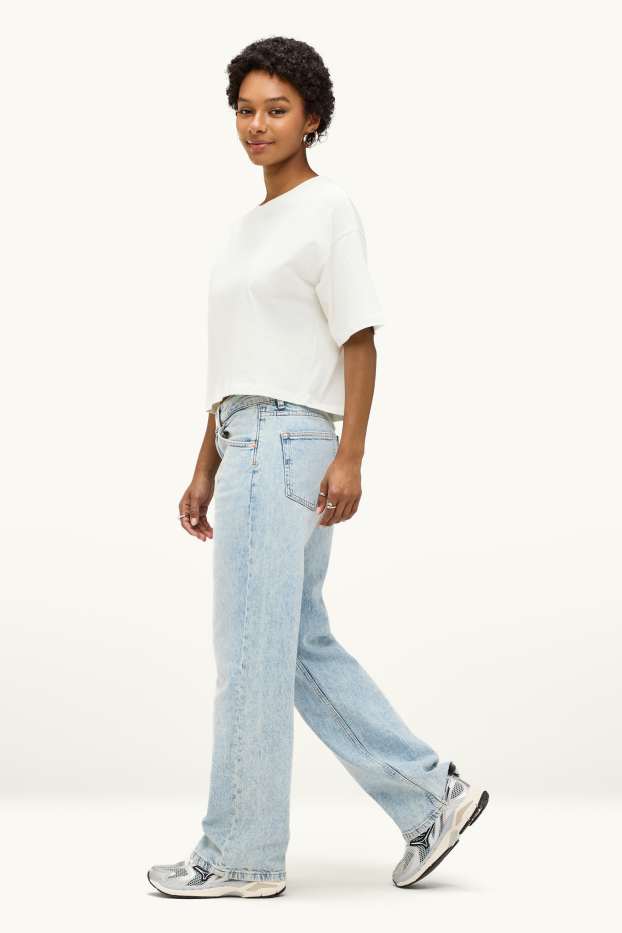 Damen - Baggy Jeans - Mid Waist - helljeansblau
