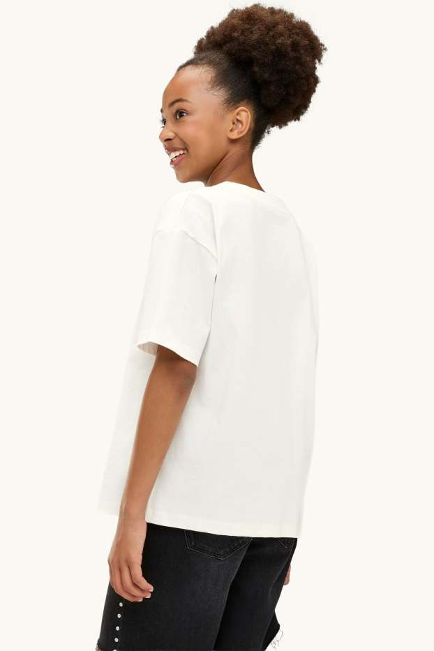 Enfants filles - Tyla - T-shirt - effet brillant - blanc