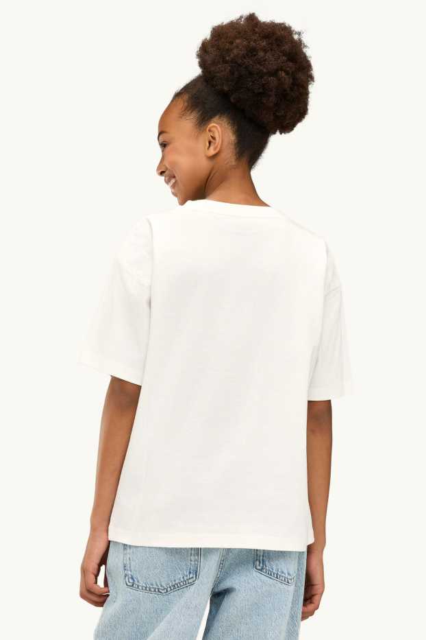 Enfants filles - Blackpink - T-shirt - finition brillante - blanc