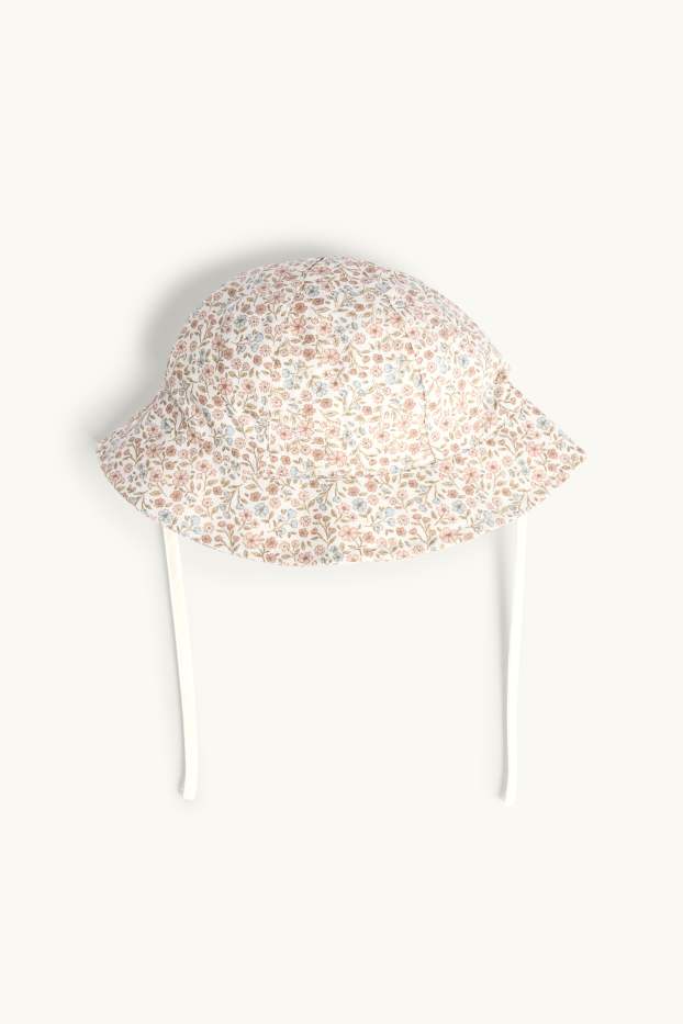 Bébés filles - Petites fleurs - bob bébé - crème
